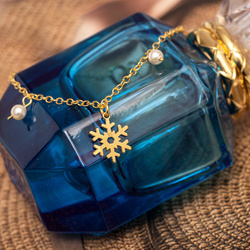 Bransoletka ŚNIEŻYNKA i PERŁY Swarovski - SREBRO