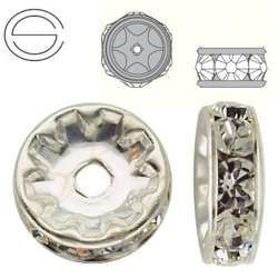 PRECIOSA 7113 9105/01 SLV Przekładki Rondell Preciosa 5mm Crystal - Silver