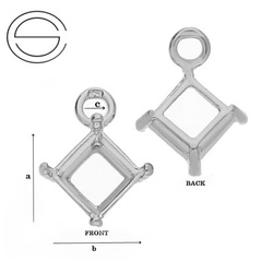 OCP-6x6W Silver 925 Rhodium Plated