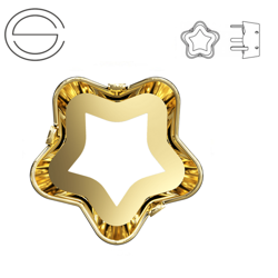 4744/S MM 10 Swarovski Flower - Gold