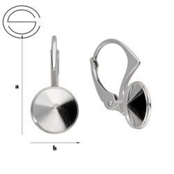 BAP-74/8 Leverbacks for 1122 Rvoili 8mm (ss 39) - Earring Hooks - Sterling Silver 925 Rhodium Plated
