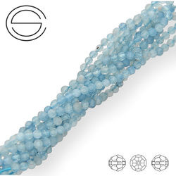 KN-RF-3,0 AQU Natural stone - round faceted - AQUAMARINE