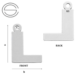 CL-213L "L" Pendant 12,2 x 9,1 mm Sterling Silver 925