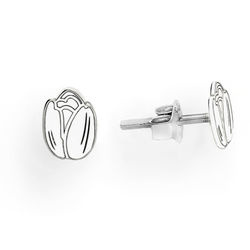 SZT-708 Silver earrings TULIP FLOWER - SILVER 925