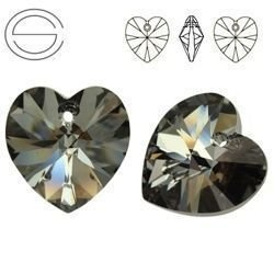 6228 MM 10 Swarovski Heart SILVER NIGHT SINI
