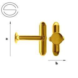 MTBZ-6 Cufflinks base Silver 925 GOLD PLATED