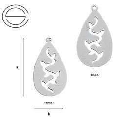 CL-224 DROP Pendant 21,07 x 12,0 mm  Sterling Silver 925