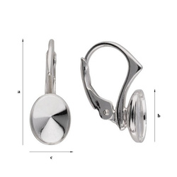 BA-99/8 Leverbacks for 4122 Oval Rivoli 8mm - Earring Hooks - Sterling Silver 925