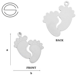 CL-335 Zawieszka STOPY 21,8 x 18,9 mm Srebro 925