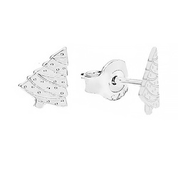 SZT-753 Silver earrings CHRISTMAS TREE - Sterling Silver 925