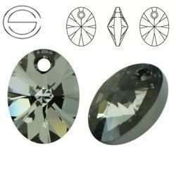 6028 MM 18 Swarovski Oval SILVER NIGHT SINI