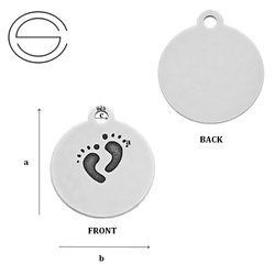 CL-407 Circle Pendant 12 mm Sterling Silver 925