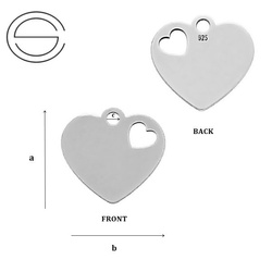 CL-228 HEART Pendant 9,6 x 10,0 mm Sterling Silver 925