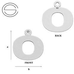 CL-213O "O" Pendant 12,5 x 11,9 mm Sterling Silver 925