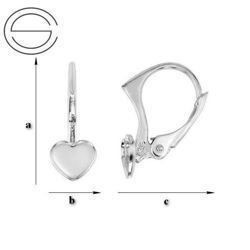 BA-69/6 Leverbacks for 2808 Heart 6mm - Earring Hooks - Sterling Silver 925