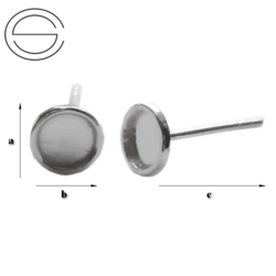 GW-66 Sztyfty do wklejania płaskich, okrągłych kamieni o średnicy 6mm Srebro 925 /gram