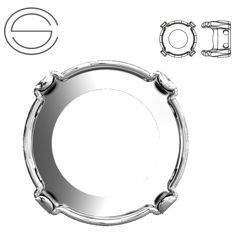 1122/S MM 12 Swarovski Rivoli - Rhodium