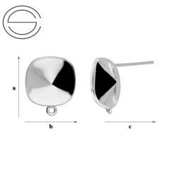 GWK-85/12 STUD earring for 4470 with loop SILVER 925