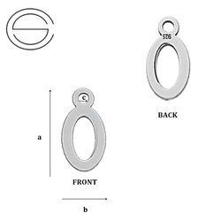 CL-206 Circle Pendant 7,6 x 4,0 mm Sterling Silver 925