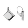 BA-44/10 Leverbacks for flat square stones 10mm - Earring Hooks - Sterling Silver 925