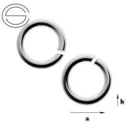 KP-0,6x2,5 Open jump rings, silver 925 RHODIUM PLATED