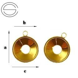KKB-12 BAIL FOR RIVOLI 1122 12 MM silver 925 GOLD PLATED