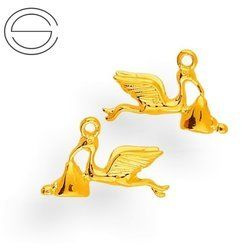 CHAZ-60 BOCIAN do podwieszania Srebro925 POZŁACANE