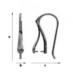 BOP-03 Earwires Silver Rhodium Plated for Crystals from SWAROVSKI