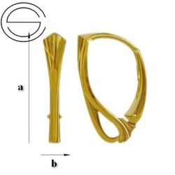BBAZ-10 Leverbacks - Earring Hooks - Sterling Silver 925 Gold Plated