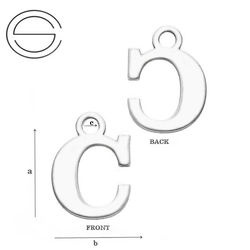 CL-213M "M" Pendant 10,3 x 12,9 mm Sterling Silver 925