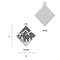 CL-379 MOUNTAINS PENDANT 16,4 x 13,0 mm Sterling Silver