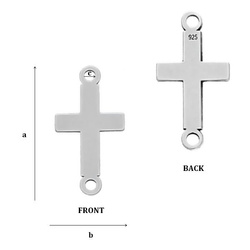 CL-359 Baza KRZYŻ 14,2 x 7,1 mm Srebro p.925