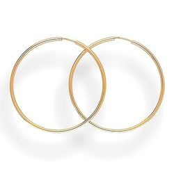 Silver hoop earrings 5 cm - silver 925 gold plated