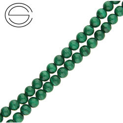 KN-RS-6,0 MAL Natural stone - round smooth - MALACHITE