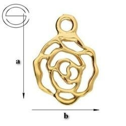 CHAZ-148 Charms - RÓŻA Srebro 925 POZŁACANE