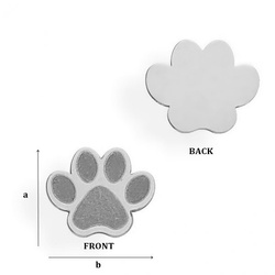 CL-314 PAW Plate 8,3 x 10,0 mm Sterling Silver 925