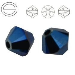 5328 MM 4 Swarovski Bicone METALLIC BLUE METBL 2x