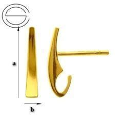 SHZ-38 STUD EARRING WITH LOOP SILVER 925 GOLD PLATED