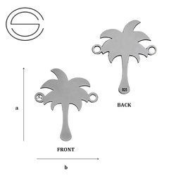 CL-446 PALM TREE Pendant 18,0 mm Sterling Silver 925