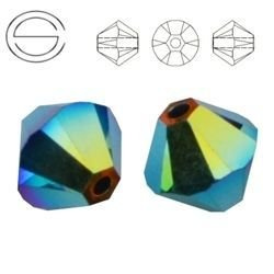 5328 MM 4 Swarovski XILION Bicone JET AB 2x