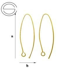 BRZ-1  Earwires Silver Gold Plated