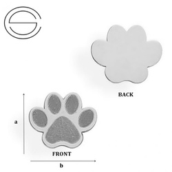 CL-314 PAW Plate 8,3 x 10,0 mm Sterling Silver 925