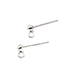 STW-4 Ball earring 4mm with loop SILVER 925/GRAM