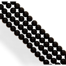 KN-RS-8,0 ONBL Natural stone - round smooth - ONYX BLACK - strand