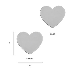 CL-240B HEART Plate 9,3 x 10,5 mm Sterling Silver 925