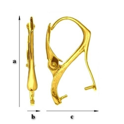 BAZ-29 Leverbacks for Crystals from SWAROVSKI - Earring Hooks - Sterling Silver 925 Gold Plated