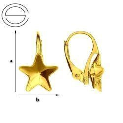 BAZ-59 Leverbacks for 4745 Star 10mm - Earring Hooks - Sterling Silver 925 Gold Plated