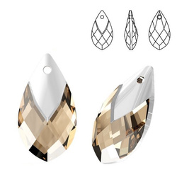 6565 MM 22 Swarovski Met Cap Pear LIGHT COL TOPAZ