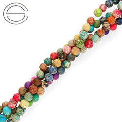 KN-RS-6,0 JAS IMP Natural stone - round smooth - IMPRESSION JASPER - Strand