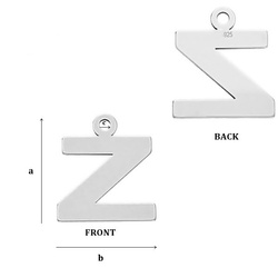 CL-213 Z "Z" Pendant 9,8 mm Sterling SIlver 925